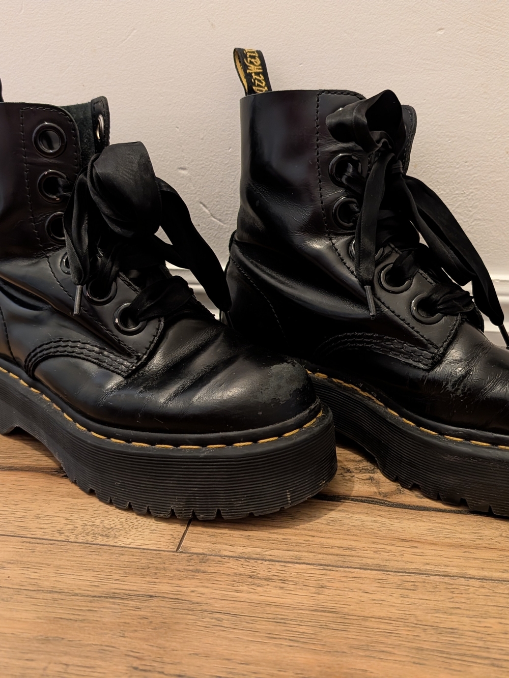 Dr. Martens Women's Black Platform Lace-Up Boots